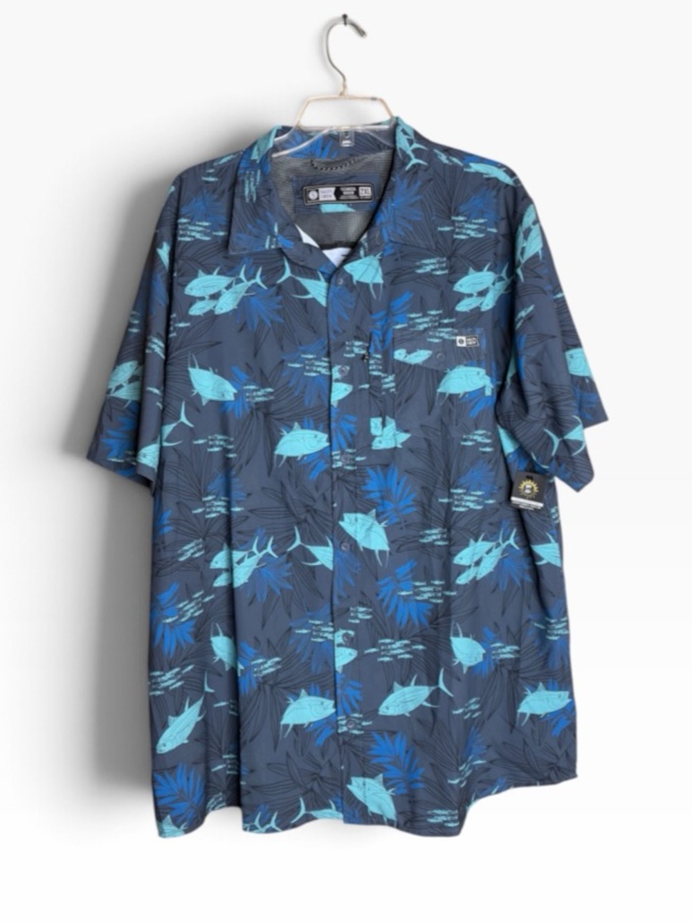 Salty Crew Mens 2XL Technical Woven Tuna Fishing Shirt UPF 40+ NWT